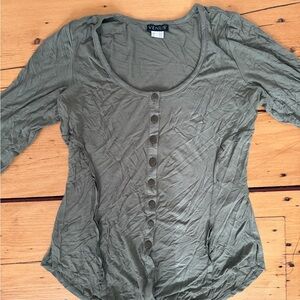 VENUS Sage Green Button-Down Women's Shirt